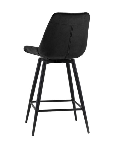 Стул полубарный Флекс с поворотным механизмом  велюр черный