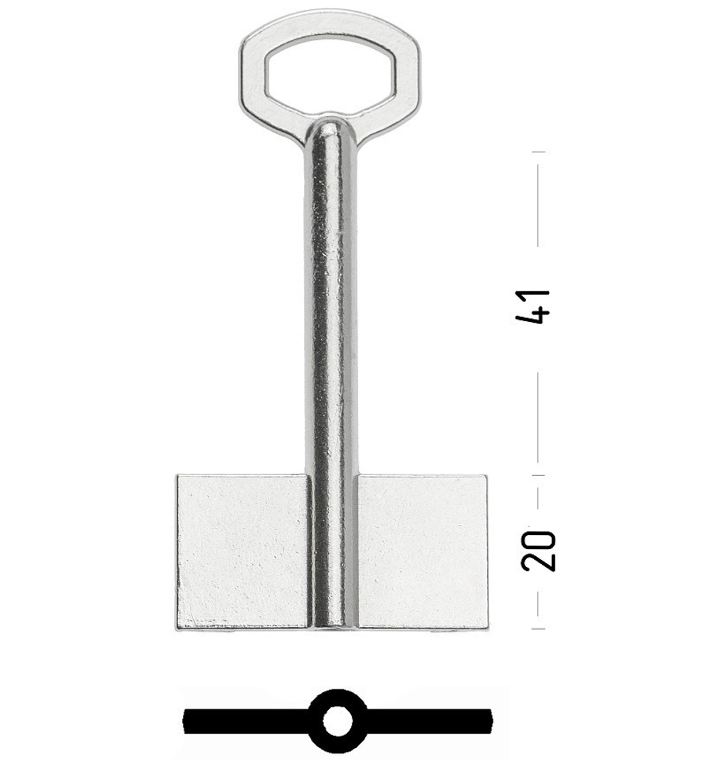 Заготовка сувальдного ключа 10514 Сейф SEF9D