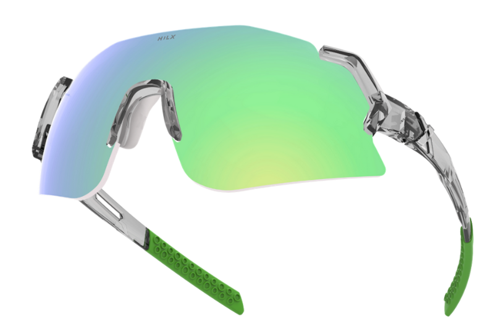 Спортивные очки HILX Savage 2.0 Shiny Crystal Grey Green / Green Mirror Lens