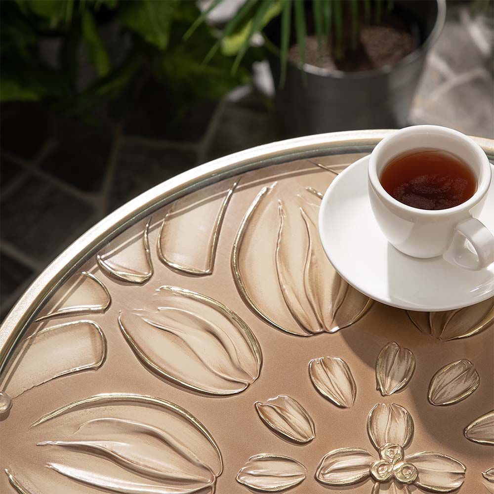 Столик декоративный Зарнички Санфлауэр Айвори Мраморное золото