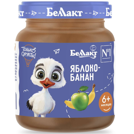 Пюре БеЛакт Яблоко-банан 100 гр