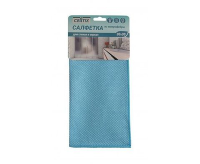 Салфетка из микрофибры 30х30см, 250гр/м2, для стекл и зеркал, Celtex