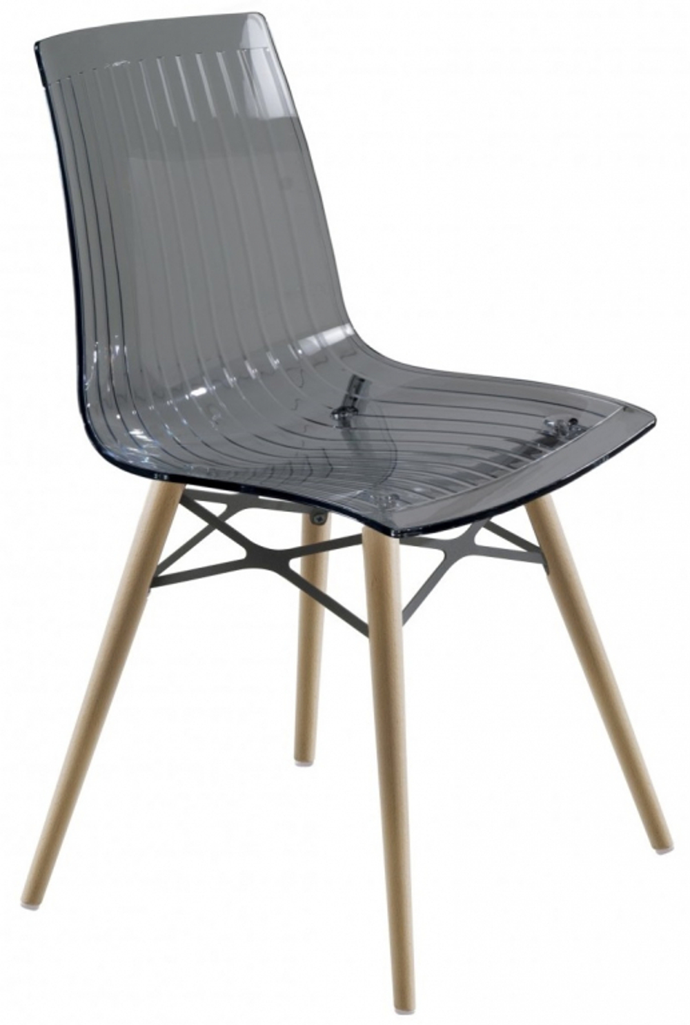 Стул прозрачный Papatya X-Treme-S Wox Beech Wood, натуральный, дымчатый