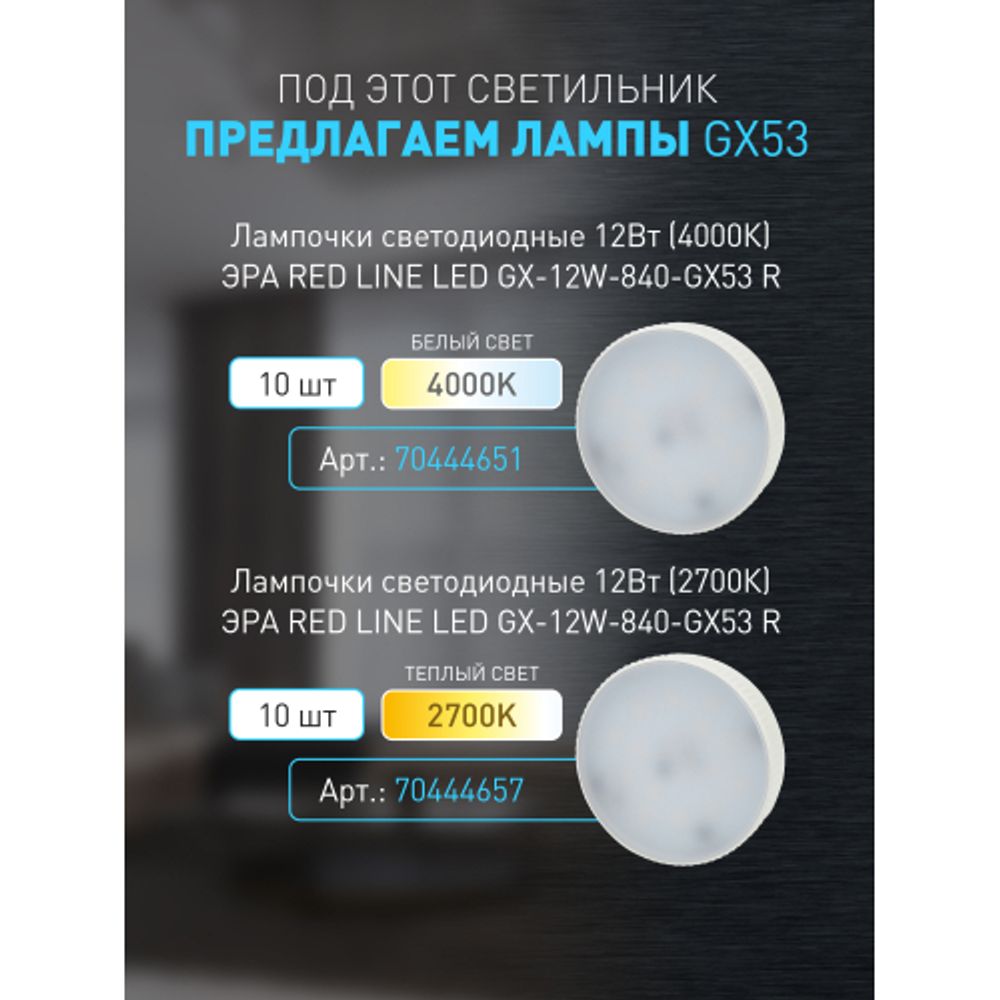 Светильник настенно-потолочный спот ЭРА OL38 WH под GX53 IP20 белый | Накладные светильники