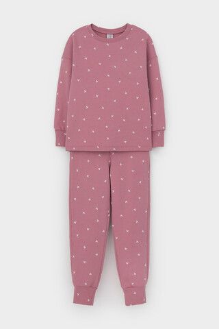 пижама  для девочки  К 1581/пепельная роза,мини листики