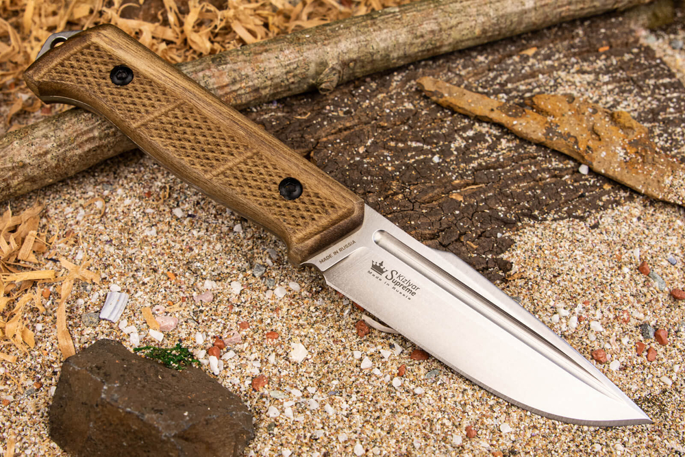 Туристический нож Baikal D2 StoneWash, Орех