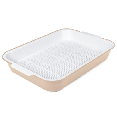 Туалет для кошек с сеткой "Эстет", бежевый, 380*280*62мм, Gamma