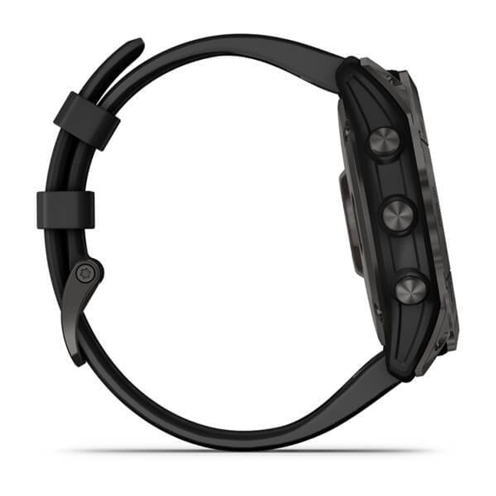 Умные часы Garmin Fenix 7X Sapphire Solar титановый угольно-серый DLC с силиконовым ремешком