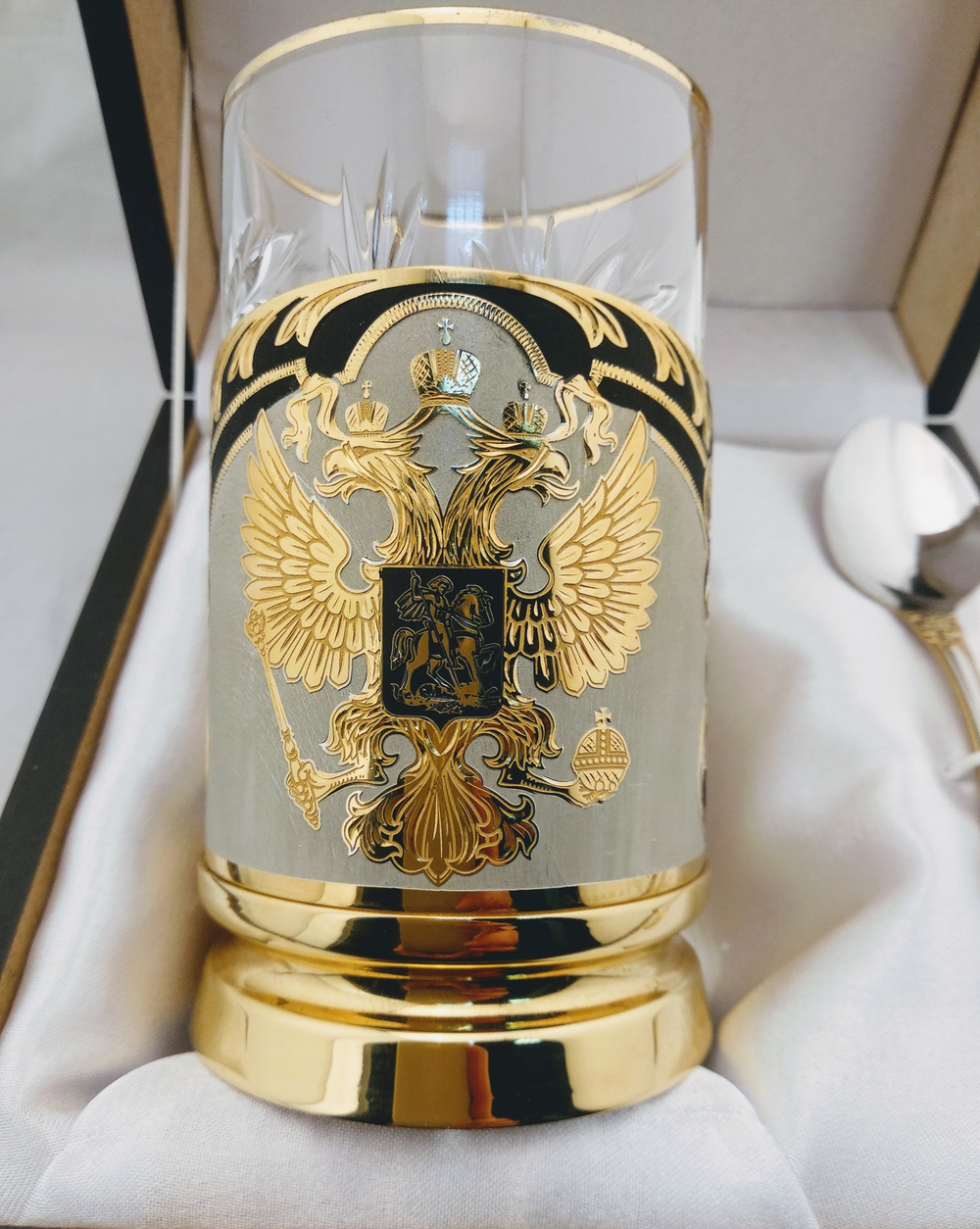 Подстаканник "Герб России" с чернением