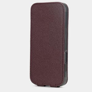 Чехол iPhone 17 Pro натуральная кожа сафьяно, бордового цвета