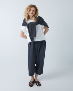 Брюки из смесового льна Брунелло Кучинелли темно-серый