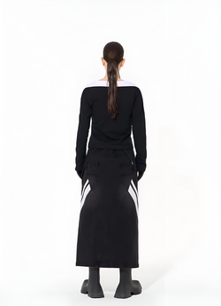 Джинсовая юбка BLIND Multilayered Denim Long Skirt