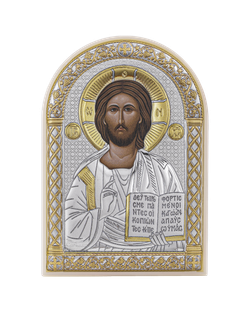 Спаситель, икона арочная, пластик белый 80х115