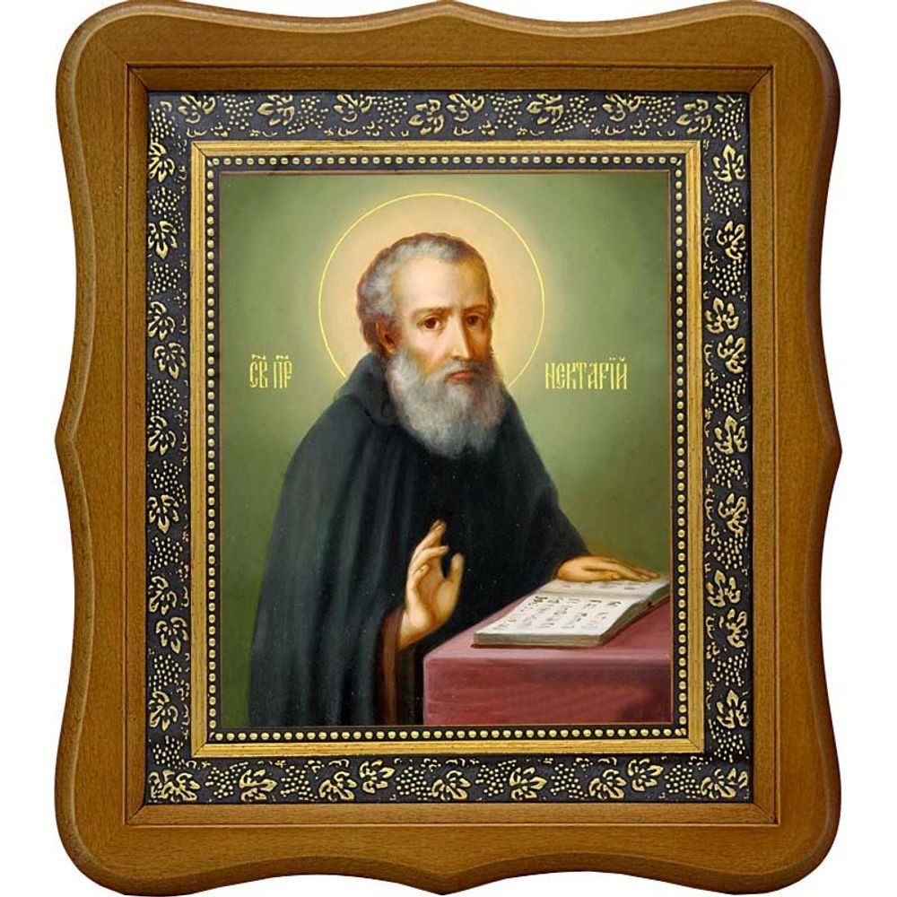 Нектарий Печерский преподобный. Икона на холсте.