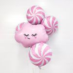 Шар (18"/46 см) Круг, Леденец, Розовый 1 шт.