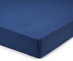 Простыня на резинке 200x200 Сaleffi Raso Tinta Unito с бордюром сатин темно-синяя Италия