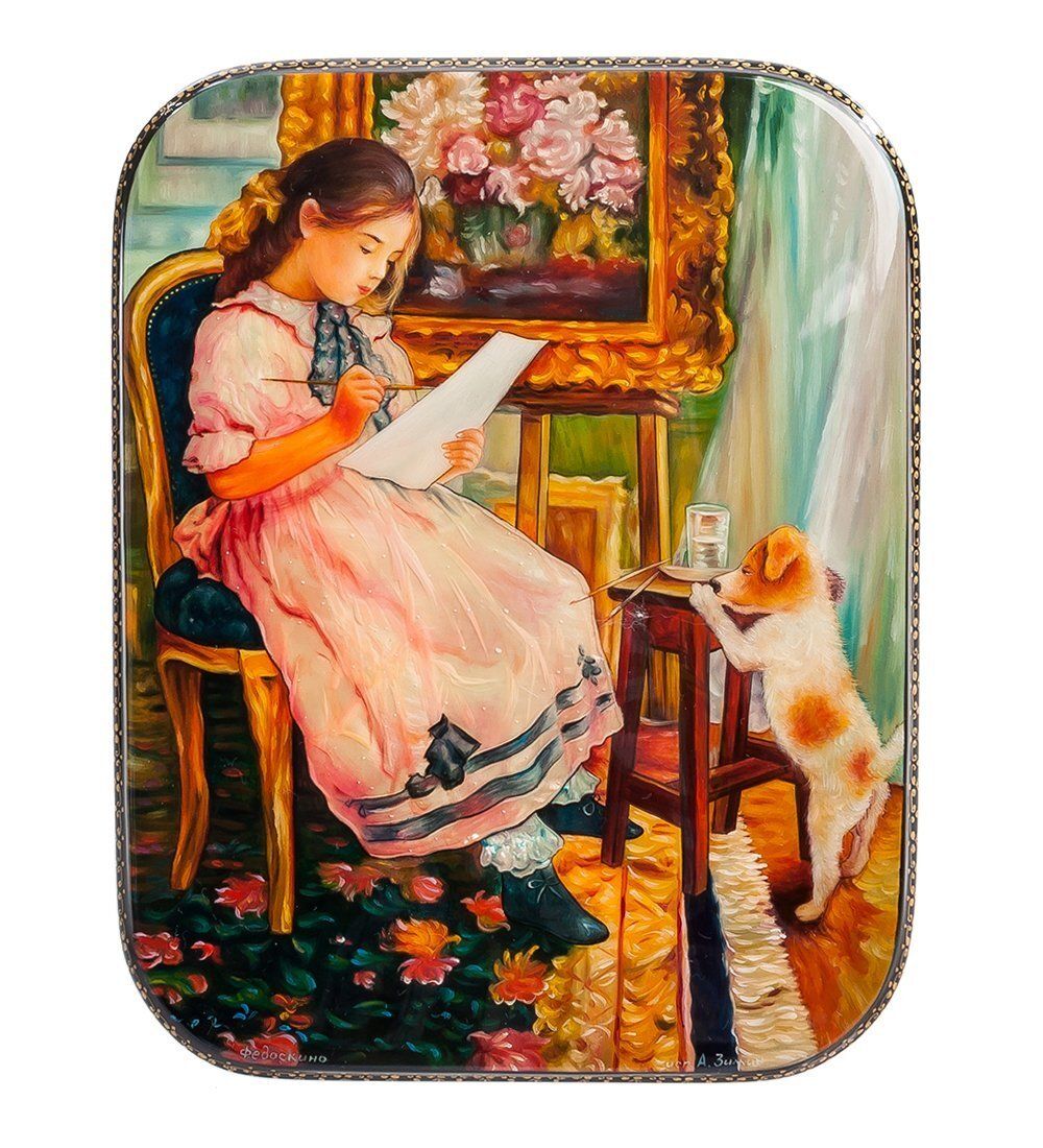 Народные промыслы ШК-35/20 Шкатулка «Девочка» исп. Зимин А.