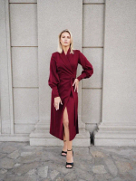 Платье "Навсегда" в винном