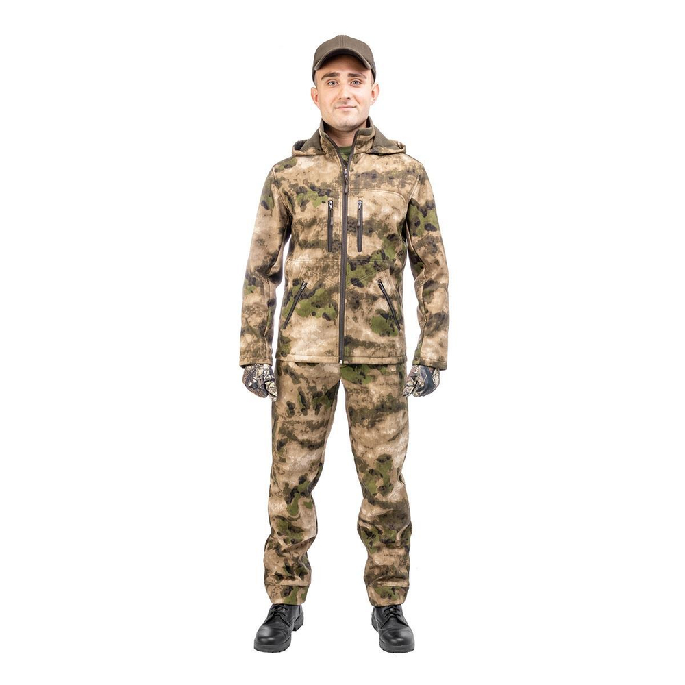 Костюм демисезонный КУМИР PRO, soft shell, цв.Мох р.56-58/170-176 Helios