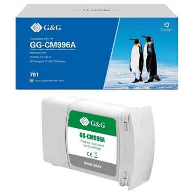 Картридж G&G аналог HP CM996A (761) для DesignJet T7100, темно-серый (400 мл)