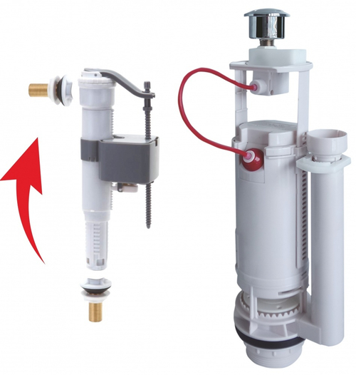 Арматура для бачка с клап. и с ТРОСОМ 1/2 (УНИВЕР. 2 кн) GANZER (16/1шт)