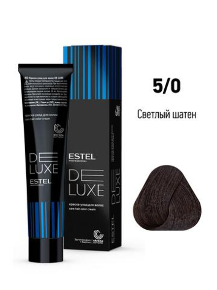 ESTEL De Luxe краска-уход для волос, 5/0 светлый шатен, 60 мл