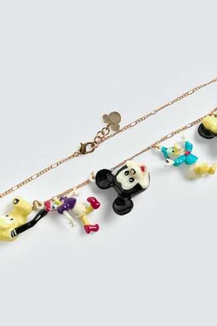 ZARA HARRY LAMBERT X DISNEY КОЛЬЕ С ШАРМАМИ, ЗОЛОТИСТЫЙ
