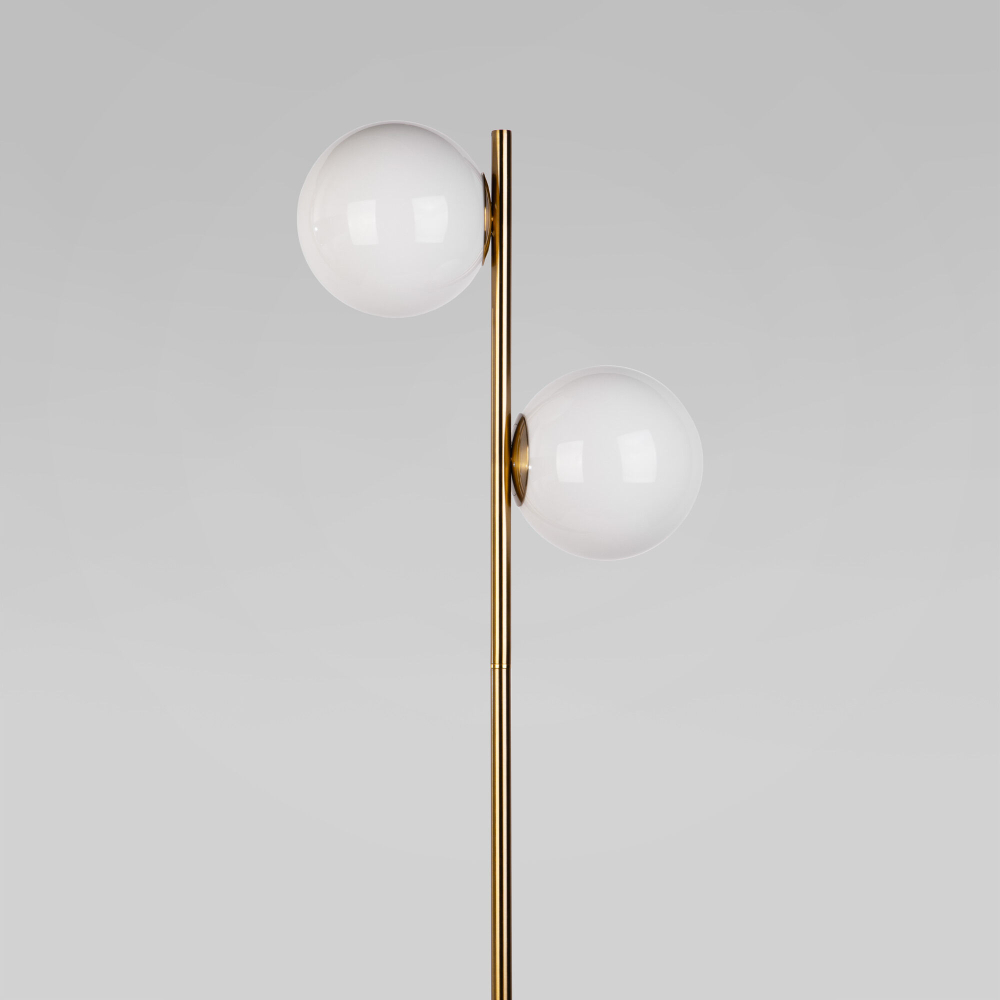 Напольный светильник со стеклянным плафоном 01158/2 латунь