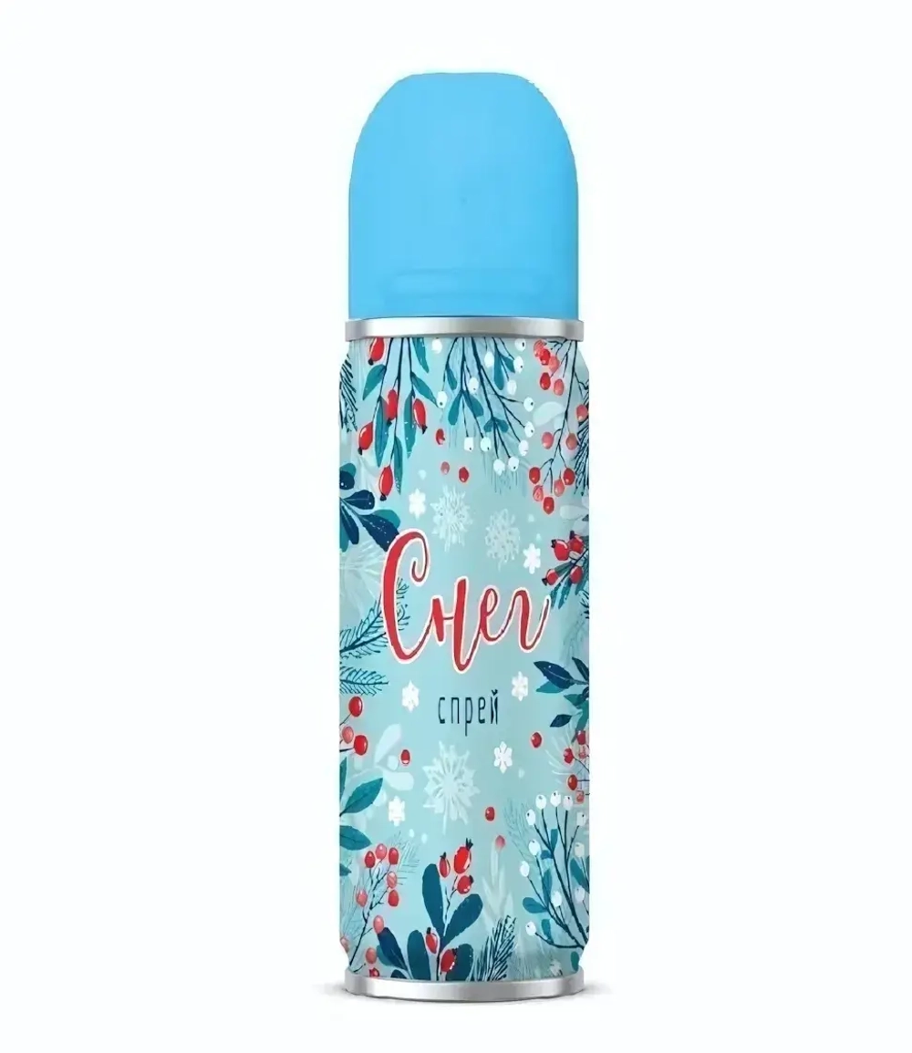 Синтетический снег нетающий ГОЛУБОЙ в спрее для праздничного декорирования