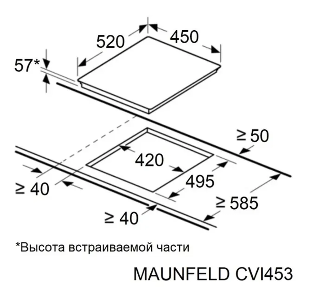 Встраиваемая индукционная варочная панель Maunfeld CVI453BK
