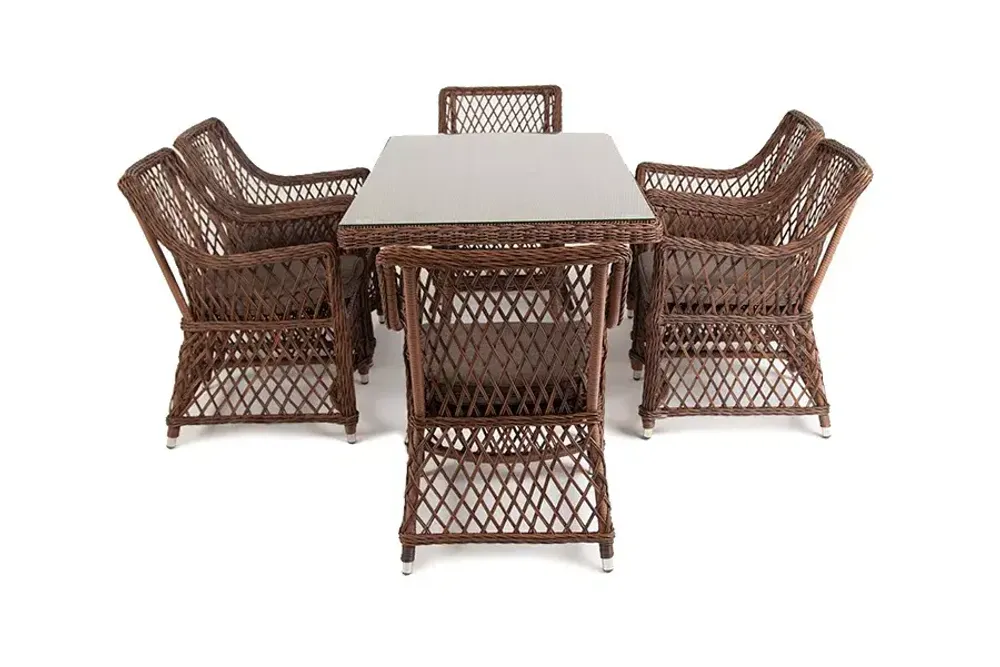 "Латте" обеденная группа плетеная, цвет коричневый