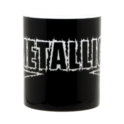 Кружка Metallica надпись черно-белая