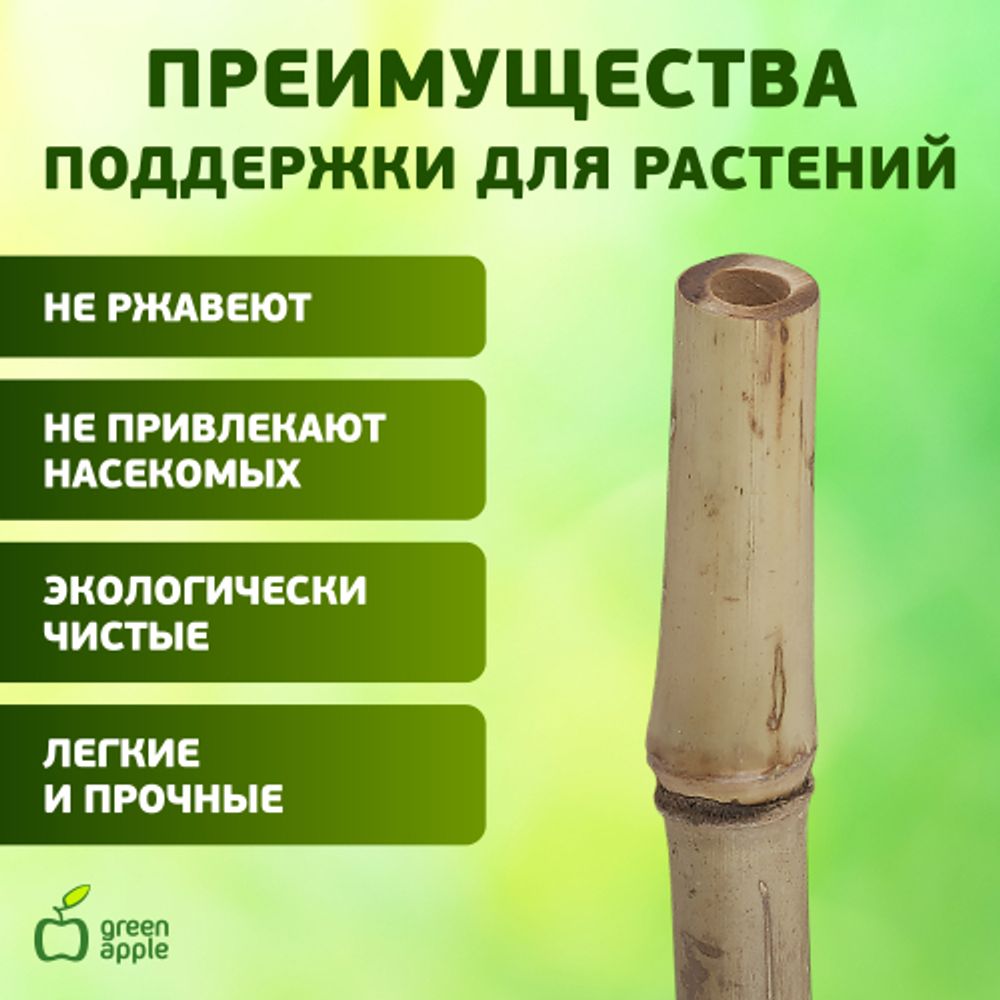 GBS-8-180 GREEN APPLE Поддержка бамбуковая 180см o 8мм набор 5шт | GREEN APPLE