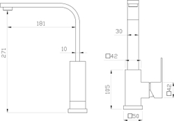 Смеситель для кухни Domaci Равенна DM-051122-GM вороненая сталь