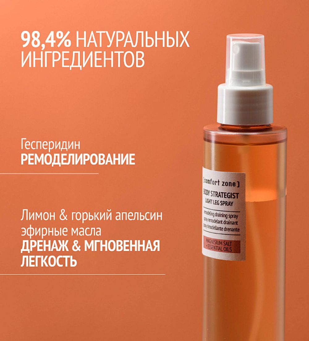 COMFORT ZONE BODY STRATEGIST LIGHT LEG SPRAY Двухфазный ремоделирующий спрей для ног с дренирующим эффектом