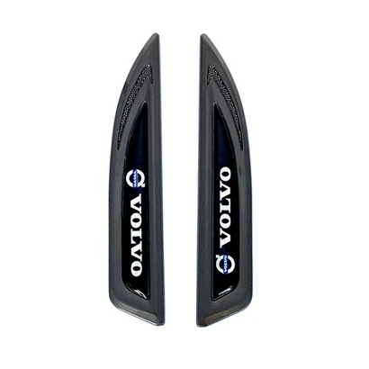 Накладки/наклейки Volvo объемные металлические ("плавник" Вольво 14,5х2,5см). 2 шт в комплекте. Бронзовый цвет