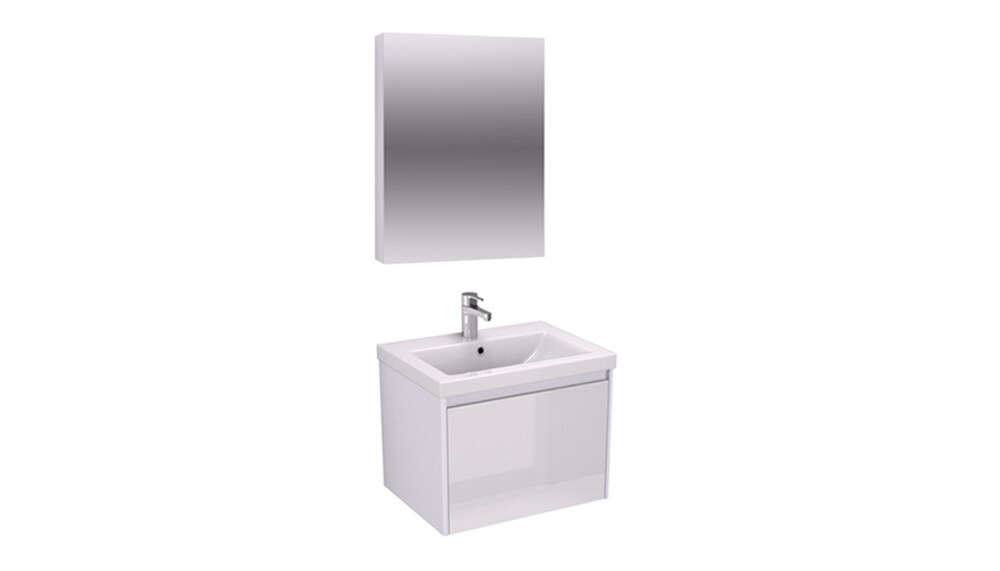 Тумба подвесная VELVEX Klaufs 60.1Y-616.216 с раковиной Cersanit COMO 60
