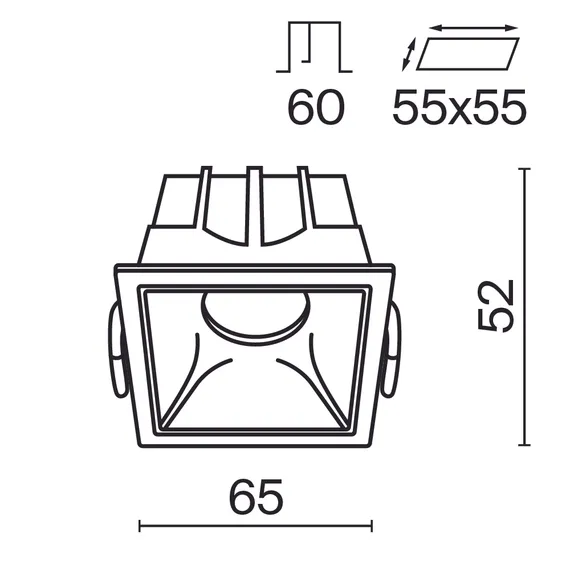 Встраиваемый светильник Альфа / Alfa LED 10 Вт 3000 К 36° Technical dl043-01-10w3k-sq-w
