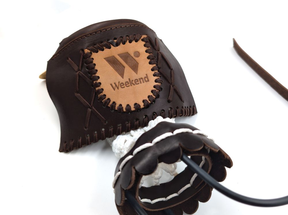 Комплект луз с выкатом RU-M2, скоба - латунь (лен, бежевая кожа, комбинированная) плетенка с логотипом