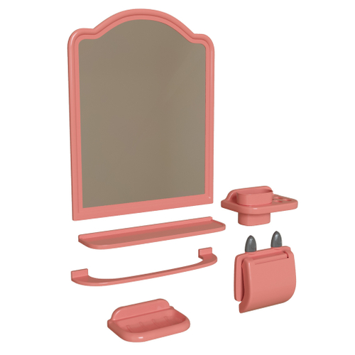 Набор д/ван ком с зерк АЛИСА (6 пред) розовый