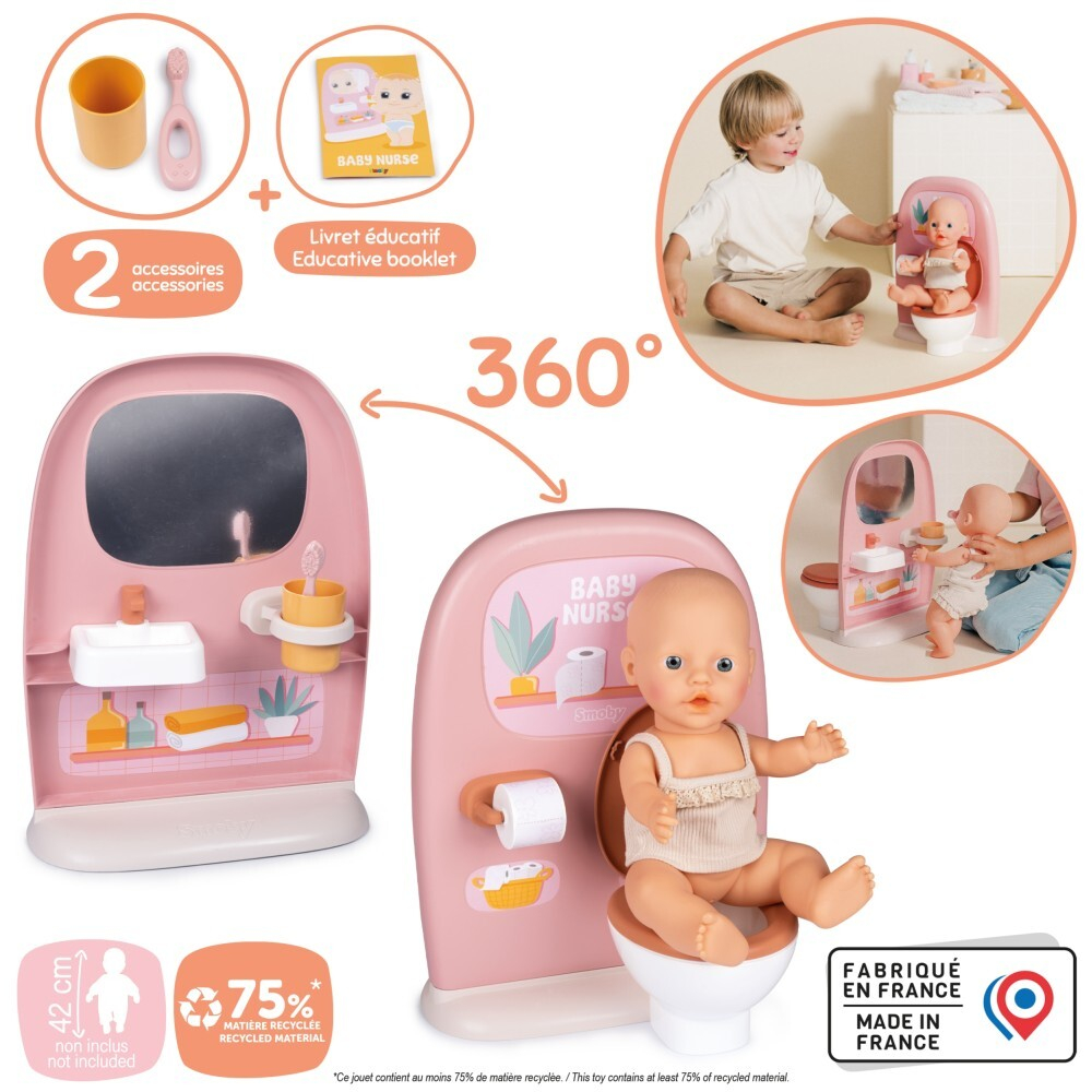 Smoby Baby Nurse - Двухсторонний туалет для куклы 42 см 220500