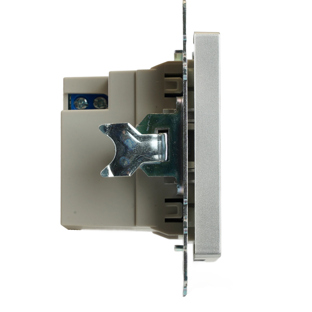 Розетка 2-местная USB + type C (механизм)), STEKKER GLS10-7116-03 , 250B, 3А, max 20W, серия Катрин, серебро 50054