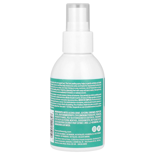 Freeman Beauty, Flirty Feet, мгновенный спрей-пилинг для ног, кокос + алоэ, 118 мл (4 жидк. унции)