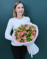 Букет альстромерия розовая,9 веток(00345)