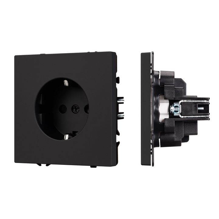 Механизм электрической розетки SCT-NOBE-MEU1-SFPL-BK (230V, 16A) Arlight 054277