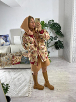 Куртка-бомбер (цвет бежево-винный)