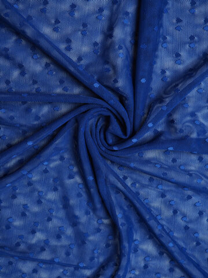 Сетка эластичная ультрамарин в горошек 5 мм метражом