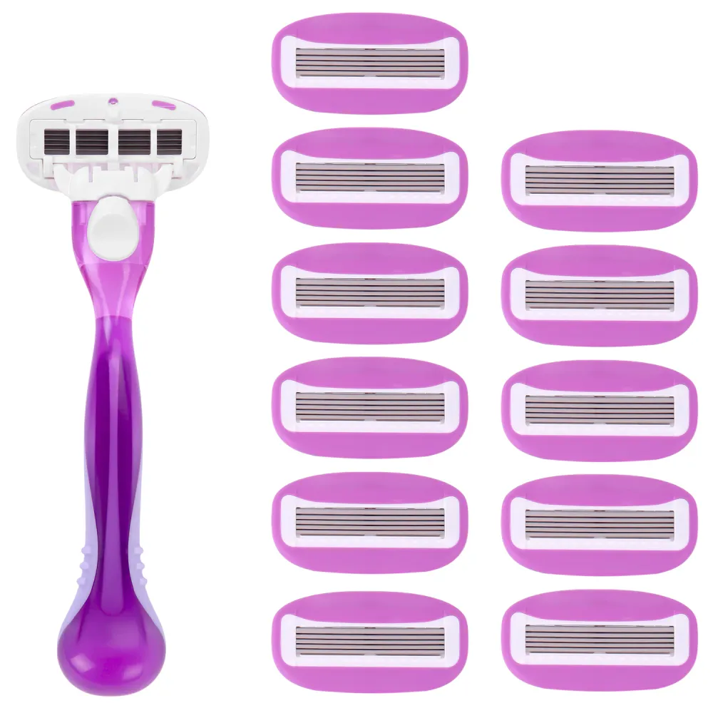 Бритвенный станок многоразовый женский, 5 лезвий, 12 кассет, плавающая головка, X-ONE (ИКС-УАН), 700021