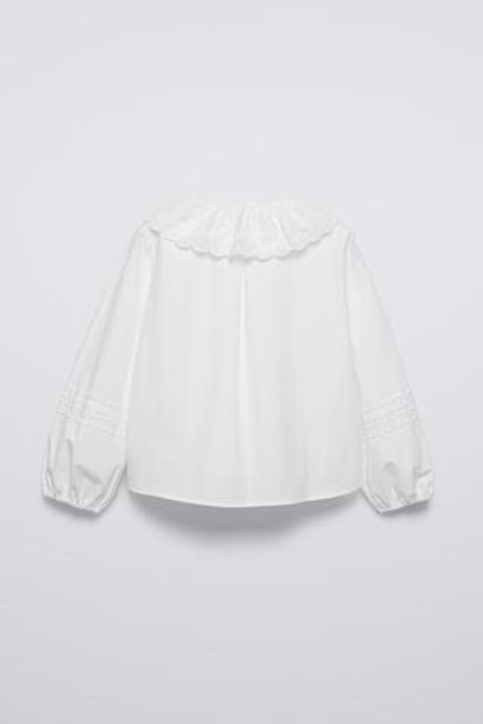 ZARA РУБАШКА С ВЫШИВКОЙ, БЕЛЫЙ