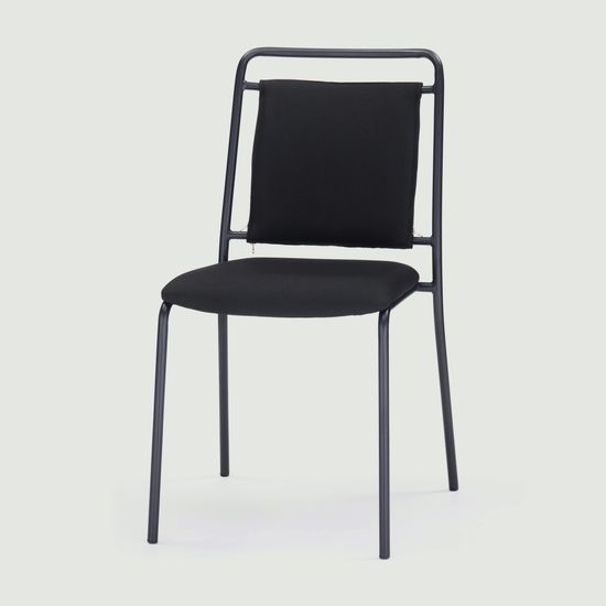 Стул металлический с мягким сиденьем и спинкой Sven черный
